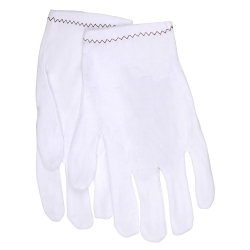 MCR Safety 8720M Medium Weight Inspectors Gloves, M, Stretch Nylon, White, Straight Thumb Style, Paired Hand, 9 in L