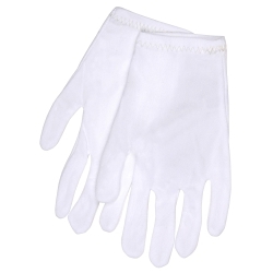MCR Safety 8730L Medium Weight Inspectors Gloves, L, Stretch Nylon, White, Straight Thumb Style, Paired Hand, 9-1/2 in L