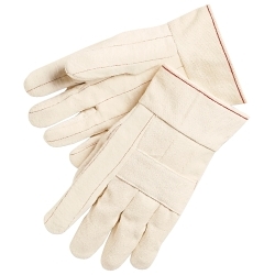MCR Safety 9124K Regular Weight Hot Mill Gloves, L, 7 ga Cotton, Natural White, Band Top Cuff, Uncoated Coating, 10-1/2 in L