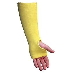 MCR Safety 9374T Economy Grade High Performance Plain Cut-Resistant Sleeve With Thumb Slot, 14 in L x 7 ga THK, DuPont™ Kevlar® Fiber, Yellow