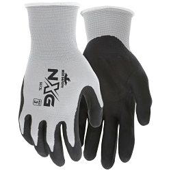 MCR Safety 9673L 9673 Dipped General Purpose Gloves, Work, L, 13 ga Nylon, Black/Gray, Knit Wrist Cuff, Foam Nitrile Coating, Resists: Abrasions, Cut, Puncture and Tear, Nylon Lining