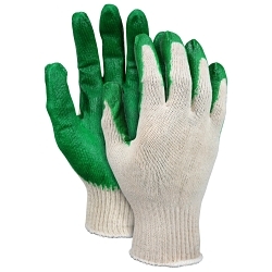 MCR Safety 9681L 9681 Dipped General Purpose Gloves, Latex Palm, 10 ga Cotton/Polyester, Green/White, Knit Wrist Cuff, Resists: Abrasion and Puncture, Cotton/Polyester Lining