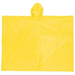 MCR Safety O40 Schooner Disposable Poncho With Attached Hood, Universal, 80 in L, Yellow, PVC