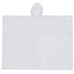 MCR Safety O42 Schooner I Disposable Schooner Poncho With Attached Hood, Universal, 52 in L, Clear, 0.1 mm PVC