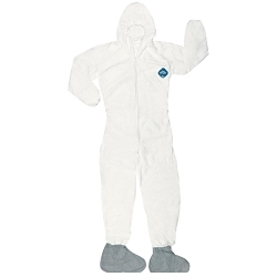 MCR Safety TY122SL Disposable Garment With Elastic Sleeves, L, White, DuPont™ Tyvek®, 53 in Chest, 30-1/2 in L Inseam