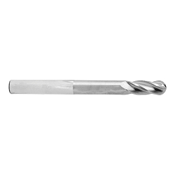 Melin Tool Company 13488 CCMG Ball Nose Imperial Single End Standard Length End Mill, 1/64 in Dia Cutter, 3/64 in Length of Cut, 4 Flutes, 1/8 in Dia Shank, 1-1/2 in OAL, Bright