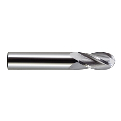 Melin Tool Company 14178 CCMG Ball Nose Imperial Single End Standard Length End Mill, 3/16 in Dia Cutter, 5/8 in Length of Cut, 4 Flutes, 3/16 in Dia Shank, 2 in OAL, Bright