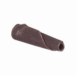 Merit® 08834182197 Tapered Cone Point, 3/16 in Max Diameter, 100 Grit, Medium Grade, 2-1/2 in Center Hole, Aluminum Oxide Abrasive