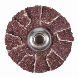 Merit® 08834184077 Overlap Quick-Change Slotted Coated Abrasive Disc, 3 in Dia, 80 Grit, Coarse Grade, Aluminum Oxide Abrasive, Cotton Backing