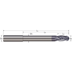 MICRO 100® SFA-375-69 Single Flute Square End Mill, 0.375 in Dia Cutter, 1.125 in Length of Cut, (1) Flutes, 0.375 in Dia Shank, 3 in OAL, Uncoated
