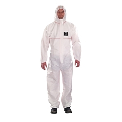 AlphaTec® NR17-S-92-111-03 NR17-S-92-111 Type 5/6 Disposable Coverall, M/SZ 3, White, SMS Fabric