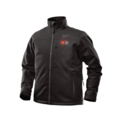 Milwaukee® 201B-202X M12™ Cordless Heated Jacket Only, 2XL, Black, Brushed Tricot/Toughshell™ Stretch Polyester, Resists: Water and Wind