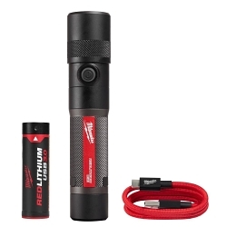 Milwaukee® 2161-21 Cordless USB Rechargeable Twist Focus Flashlight, LED Bulb, Aluminum Housing, 1100 Lumens, 1 Bulb