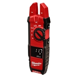 Milwaukee® 2205-20NST Dial Switch Fork Meter, 200 A 1000 V AC, 40 mOhm, 50/60 Hz, 5/8 in Jaw, Reverse Black LCD Display