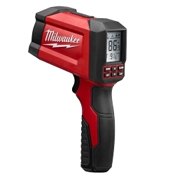 Milwaukee® TEMP-GUN™ 2269-20NST NIST Infrared Thermometer, -22 to 1022 deg F, +/-2 Accuracy, 30:1 Focus Spot, 0.1 to 0.99 by 0.01, 9V Battery