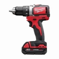 Milwaukee® 2701-22CT M18™ Compact Cordless Drill/Driver Kit, 1/2 in Chuck, 18 VDC, 0 to 450 rpm, 0 to 1800 rpm No-Load, 6-7/8 in OAL, Li-Ion Battery