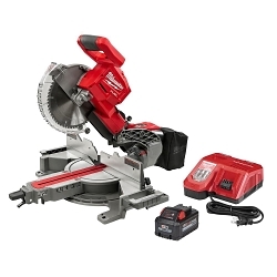 Milwaukee® 2734-21 M18™ FUEL™ Cordless Brushless Motor Sliding Compound Miter Saw Kit, 10 in Dia Blade, 5/8 in Arbor/Shank, 50/60 deg Miter, 45/45 deg Bevel