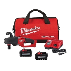 Milwaukee® 2808-22 M18™ FUEL™ Hole Hawg™ Cordless Right Angle Drill Kit, QUIK-LOK™ Chuck, 18 V, 1550 rpm No-Load, 15.6 in OAL, Li-Ion Battery