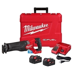 Milwaukee® 2822-22 M18 FUEL™ SAWZALL® Cordless Reciprocating Saw Kit With Integrated Work Light, Keyless Adjustable Shoe and Keyless Blade Clamp, 1-1/4 in L Stroke, 0 to 3000 spm, 18 V DC, 18 in OAL