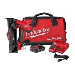 Milwaukee® M18™ FUEL™ 2841-21CT Cordless Angled Finish Nailer Kit, For Fastener Type: 16 ga Angled Finish Nail, 110 Magazine, 12.75 in OAL, Battery