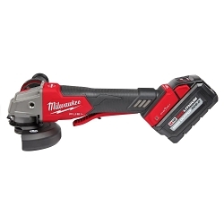 Milwaukee® 2882-22 M18™ FUEL™ Cordless Angle Braking Grinder Kit With Paddle Switch, 5 in Dia Wheel, 5/8-11 UNC Arbor/Shank, 18 V, Li-Ion Battery, 2 Batteries, Paddle Switch