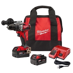 Milwaukee® 2902-22 Brushless Cordless Hammer Drill Kit, 1/2 in Single Sleeve Ratcheting Chuck, 18 V DC, 0 to 550/0 to 1800 rpm No-Load, Li-Ion Battery