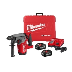 Milwaukee® 2912-22 M18 FUEL™ 3-Mode Cordless Rotary Hammer Kit, 1 in SDS Plus® Chuck, 18 V, 0 to 1330 rpm No-Load, Li-Ion Battery