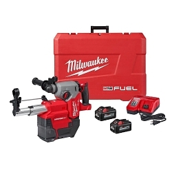 Milwaukee® HAMMERVAC™ 2912-22DE M18 FUEL™ 3-Mode Cordless Rotary Hammer Kit, 1 in SDS Plus® Chuck, 18 V, 0 to 1330 rpm No-Load, Li-Ion Battery