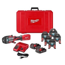 Milwaukee® 2922-22M Li-Ion FORCE LOGIC™ Cordless Press Tool Kit, 1/4 to 7/8 in OD Capacity, 7200 lb, 4 s Crimp, 18 V, Li-Ion Battery