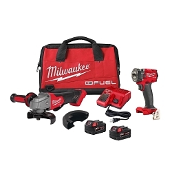Milwaukee® 2991-22 M18™ FUEL™ 2-Tool Cordless Combination Tool Kit, Tools: (1) 2804-20 M18™ FUEL™ 1/2 in Hammer Drill/Driver, (1) 2853-20 M18™ FUEL™ 1/4 in Hex Impact Driver and (1) 2821-20 M18™ FUEL™ SAWZALL® Reciprocating Saw, 18 V, 5 Ah Lithium-Ion