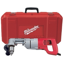 Milwaukee® 3002-1 Grounded Right Angle Drill Kit, 1/2 in Keyed Chuck, 120 VAC, 600 rpm Speed, 16-3/4 in OAL