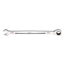 Milwaukee® 45-96-9209 Ratcheting Standard Length Combination Wrench, 9/32 in Wrench, 12 Points, 5.57 in OAL, Steel