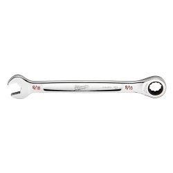 Milwaukee® 45-96-9218 Ratcheting Standard Length Combination Wrench, 9/16 in Wrench, 12 Points, 7.8 in OAL, Steel