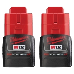 Milwaukee® M12™ REDLITHIUM™ 48-11-2401 Compact Rechargeable Cordless Battery Pack, 1.5 Ah Li-Ion Battery, 12 V DC Charge, For Use With M12™ Cordless Power Tool