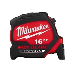 Milwaukee® 48-22-0216M Magnetic Wide Measuring Tape With Belt Clip, 16 ft L x 1-5/16 in W Blade, Steel Blade, 1/16 in, 1/8 in, 1/4 in, 1/2 in, 1 ft Graduation