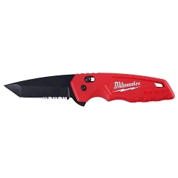 Milwaukee® FASTBACK™ 48-22-1530 Spring Assisted Folding Knife, Stainless Steel Tanto Blade, Serrated Edge, Slide-Lock Opening