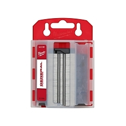 Milwaukee® 48-22-1900 100-Piece General Purpose Utility Blade With Dispenser, Micro Carbide Metal, Sharp Point/Straight Edge, 2-3/8 in L x 3/4 in W Blade, Compatible With: Milwaukee® Most Standard Utility Knives, 0.025 in THK