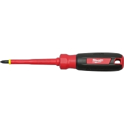 Milwaukee® 48-22-2212 Screwdriver, #2 Phillips® Point, Steel Shank, Plastic/Rubber Handle, ASTM F1505-10