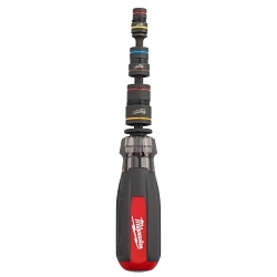 Milwaukee® 48-22-2921 6 in 1 Multi-Nut Driver, Hex Shank, Red/Black Cushion Grip Handle, Chrome Plated