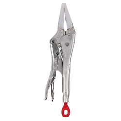 Milwaukee® TORQUE LOCK™ 48-22-3506 Locking Plier With Wire Cutter, 2 in Nominal, 1-39/64 in L x 29/64 in W Forged Alloy Steel Long Nose Curved Jaw, 6 in OAL, ASME Specified