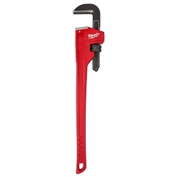 Milwaukee® 48-22-7136 Straight Pipe Wrench, 36 in OAL, Serrated Jaw, Steel Handle, Red