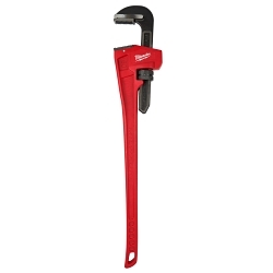 Milwaukee® 48-22-7160 Straight Pipe Wrench, 60 in OAL, Serrated Jaw, Steel Handle, Red