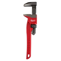 Milwaukee® 48-22-7186 Straight Pipe Wrench, 12 in OAL, Smooth Jaw, Cast Iron Handle, Red