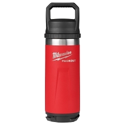 Milwaukee® 48-22-8382R Insulated Bottle with Chug Lid, 18 oz Capacity, Red, Metal, 10.4 in H