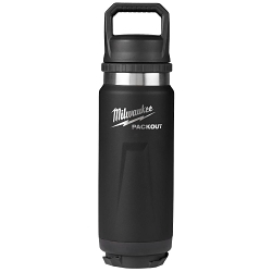 Milwaukee® 48-22-8396B Insulated Bottle with Chug Lid, 24 oz Capacity, Black, Metal, 11.97 in H