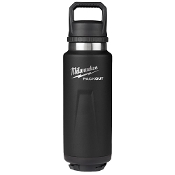 Milwaukee® 48-22-8397B Insulated Bottle with Chug Lid, 36 oz Capacity, Black, Metal, 12.48 in H