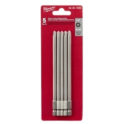 Milwaukee® 48-30-1000 5-Piece Collated Magazine Bit, 5 Pieces, #2 Tip Size, 5.8 in L Blade, Round Shank, S2 Steel