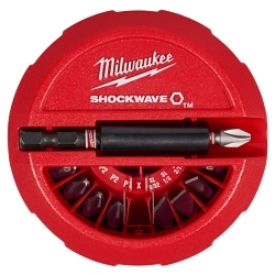 Milwaukee® SHOCKWAVE™ 48-32-4012 Impact Duty Puck Set, 22 Pieces, Phillips®/Square Recess/Torx®/Slotted Tip, Steel