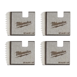 Milwaukee® 48-36-1104 48-36 Portable Pipe Dies, 1 1/4 in Conduit/Pipe, 11-1/2 |in Thread NPT Thread, Right Thread, 4 Pieces, For Use With 2874-20 M18 FUEL™ Pipe Threader w/ ONE-KEY™/2870-22 M18 FUEL™ Compact Pipe Threader w/ ONE-KEY™ Kit, Alloy Tool Steel
