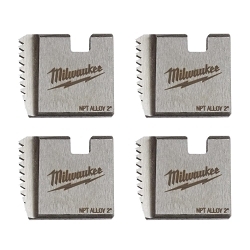 Milwaukee® 48-36-1106 48-36 Portable Pipe Dies, 2 in Conduit/Pipe, 11-1/2 |in Thread NPT Thread, Right Thread, 4 Pieces, For Use With 2874-20 M18 FUEL™ Pipe Threader w/ ONE-KEY™/2870-22 M18 FUEL™ Compact Pipe Threader w/ ONE-KEY™ Kit, Alloy Tool Steel